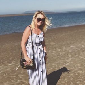 Summer Floral Bohemian Spaghetti Strap Button Down Swing Midi Dress